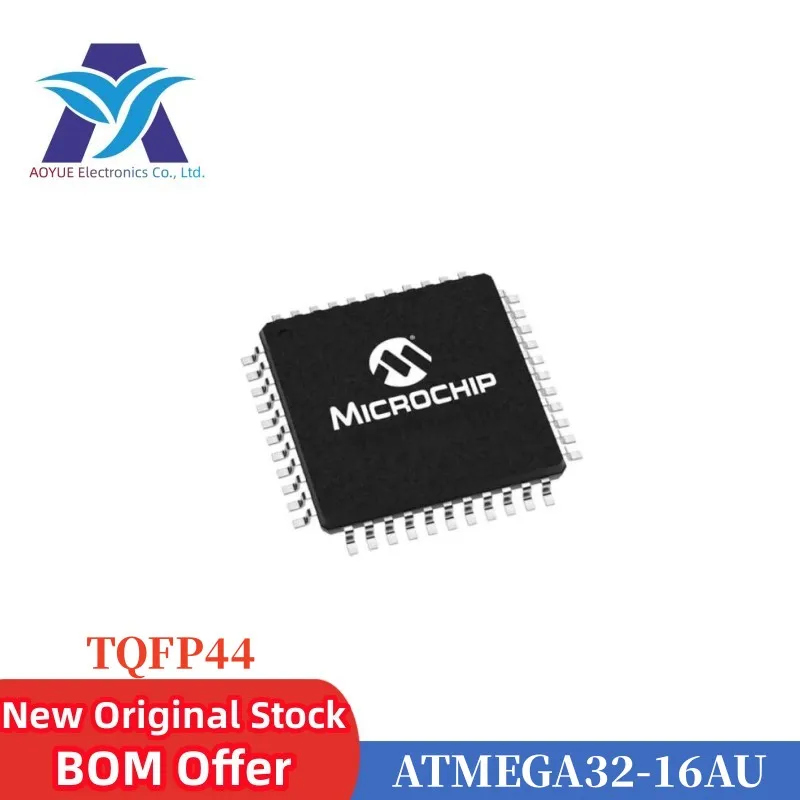 IN STOCK ATMEGA32-16AU ATMEGA32-16AUR Marking: ATMEGA3216U ATMEGA32-16U MCU 8-bit AVR RISC 32KB Flash 5V 44-Pin TQFP Tray TR