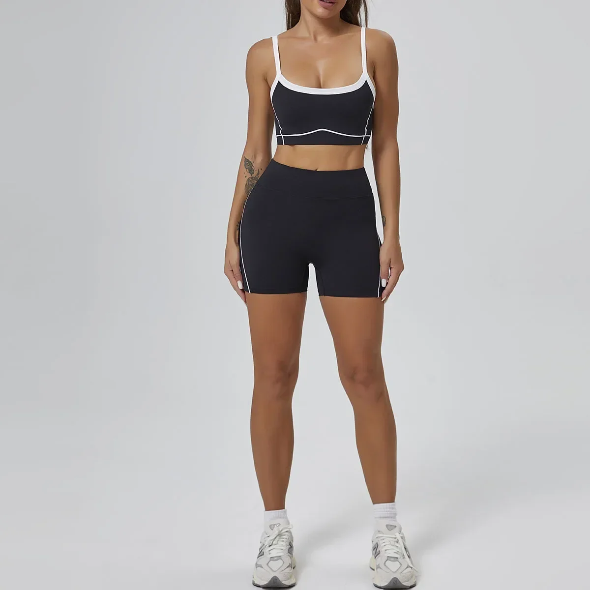 Seamless Yoga Sets Sports Fitness High Waist Hip-lifting Flared Pants Backless Bra Suits Workout Gym Leggings Sets for Women image 3