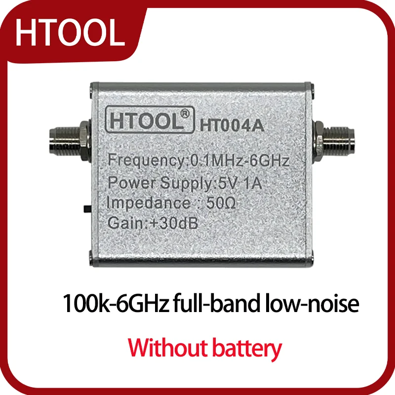 HTOOL HT004A 100K-6Ghz 30dB Low Noise Amplifier LNA, 50 Ω, Broadband, High Gain, Amplify Signal, Amplifier Radio Receiver SDR