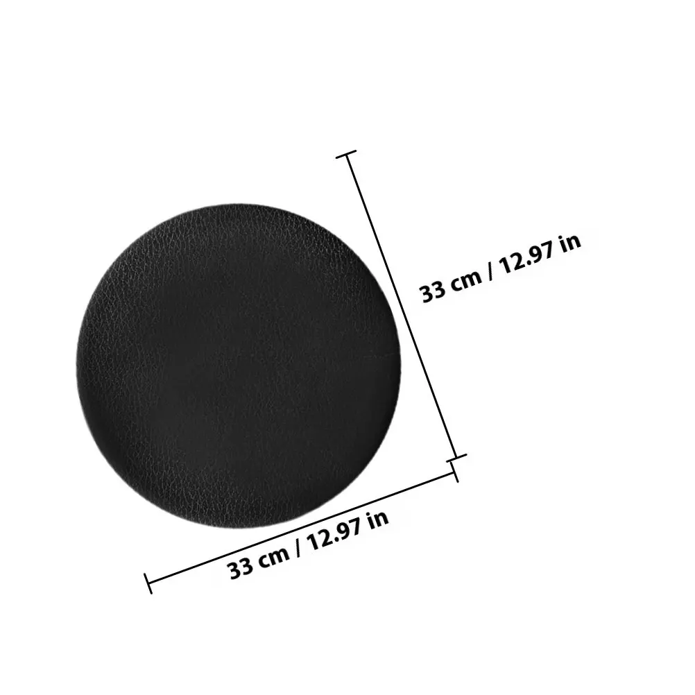 Round Stool Covers 33Cm Diameter Elastic Black PU Seat Slipcovers for Bar Stools Kitchen Islands Dining Commercial Use view 5