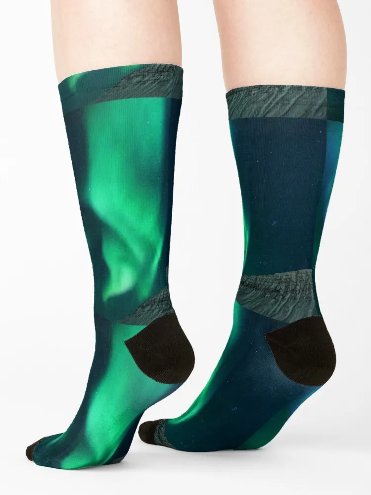 Northern Lights Iceland Socks Men's compression christmass gift football Socks Male Women's