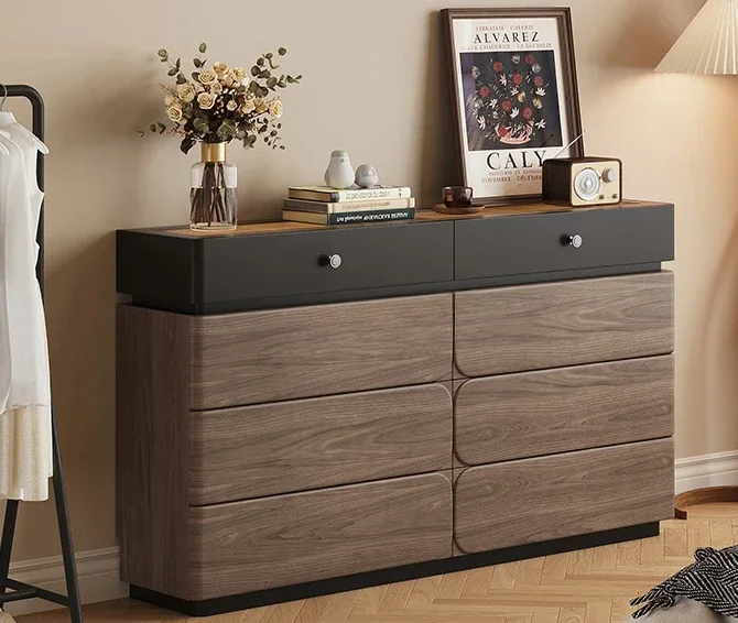 A  Bedroom Locker of Bed End American Retro Ultra-Thin Eight Bucket Chest of Drawer