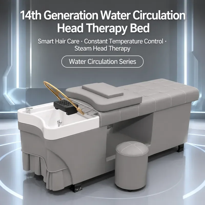 Barber Shop Shampoo Bed with Water Heater Fumigation Water Circulation Thai Head Treatment Hair Beauty Flush