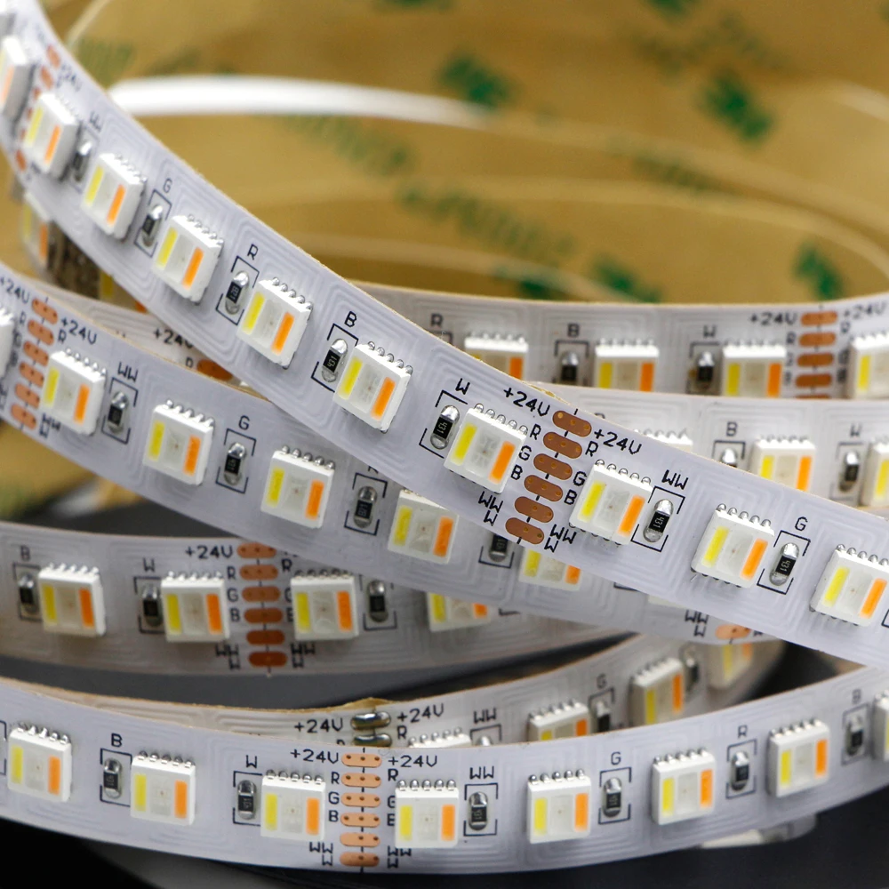 5M LED Strip Light 5IN1 chip RGB CCT RGBW 5050 SMD Led Tape waterproof Led Stripe Light String Holiday Decoration Lights 12V 24V