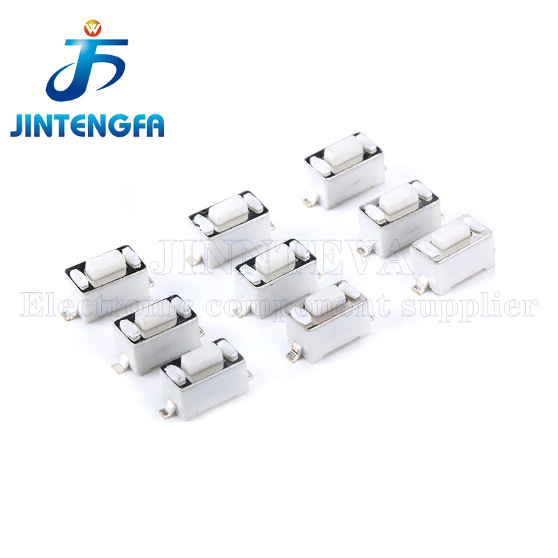 100PCS 3*6*4.3mm 2pin SMD DIP DC12V 50mA Tact Switch Push Button Touch Micro Switch 3×6×4.3mm Remote Control White Button