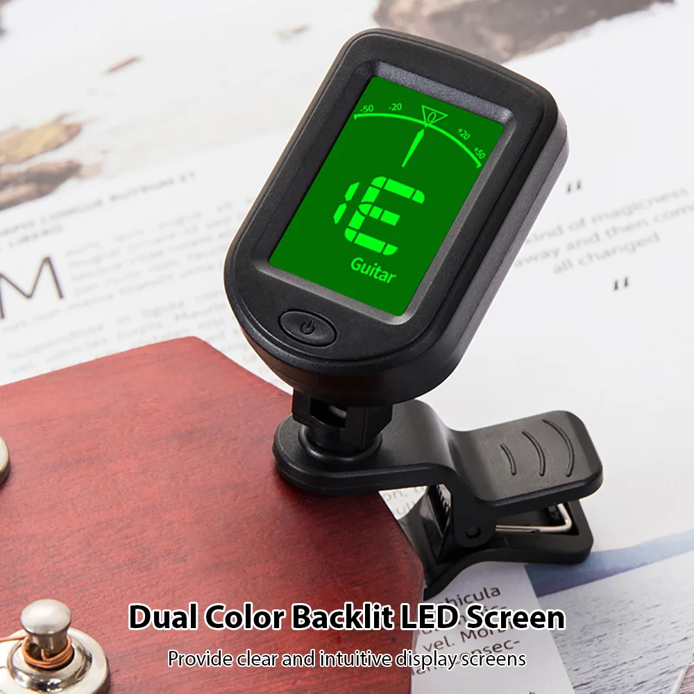 

T02Li/JT-03 Guitar Tuner Clip On Guitar Bass Violin Ukulele LED Screen Portable Foldable Tuner String Instrument Accessories