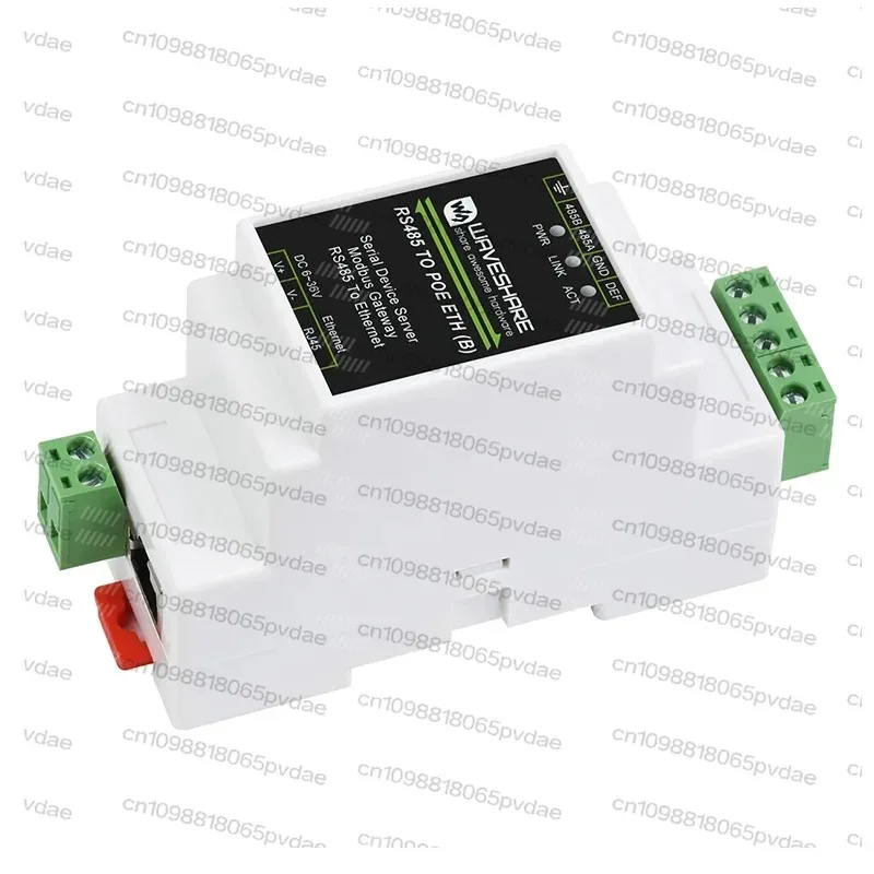 Industrial Modbus MQTT JSON Serial Server RS485 to RJ45 Ethernet TCP/IP to Serial Rail-mount Support with POE Function(optional)