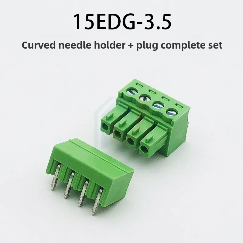 5Sets/5Pcs PCB solder terminal 15EDG-3.5 plug-in green terminal 2EDG 3.5mm pitch connector 2P3P4P5P6P7P8P9P10P12P-24P