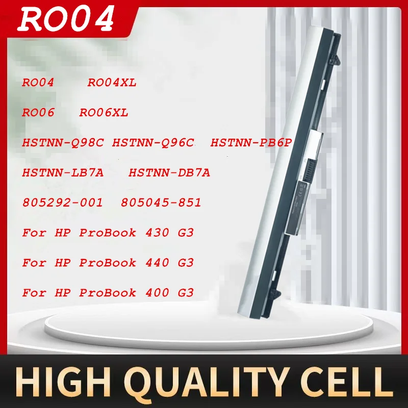 

RO04 Laptop Battery For HP ProBook 430 440 400 G3 RO04XL RO06 RO06XL HSTNN-Q98C Q96C PB6P LB7A DB7A 805292-001 805045-851