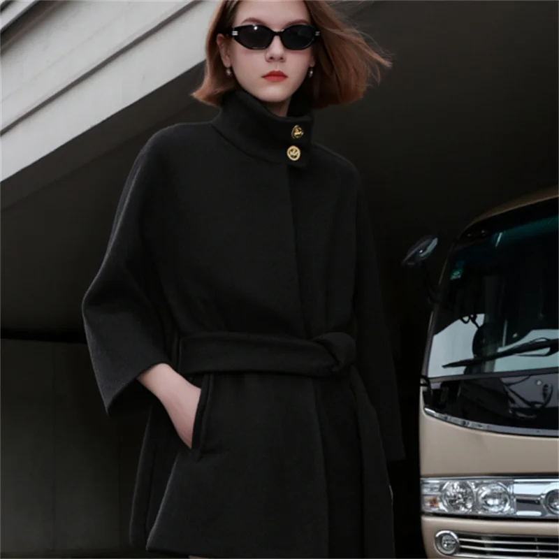 

Женское повседневное многослойное шерстяное короткое пальто High-Street, осень/зима 2025, новая коллекция, модная уличная одежда