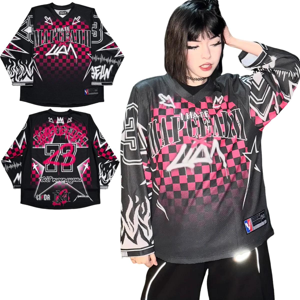 Harajuku hip hop casual camisa de beisebol casual topo oversized y2k мар yaoлин camisa mangas compridas streetwear rock camiseta