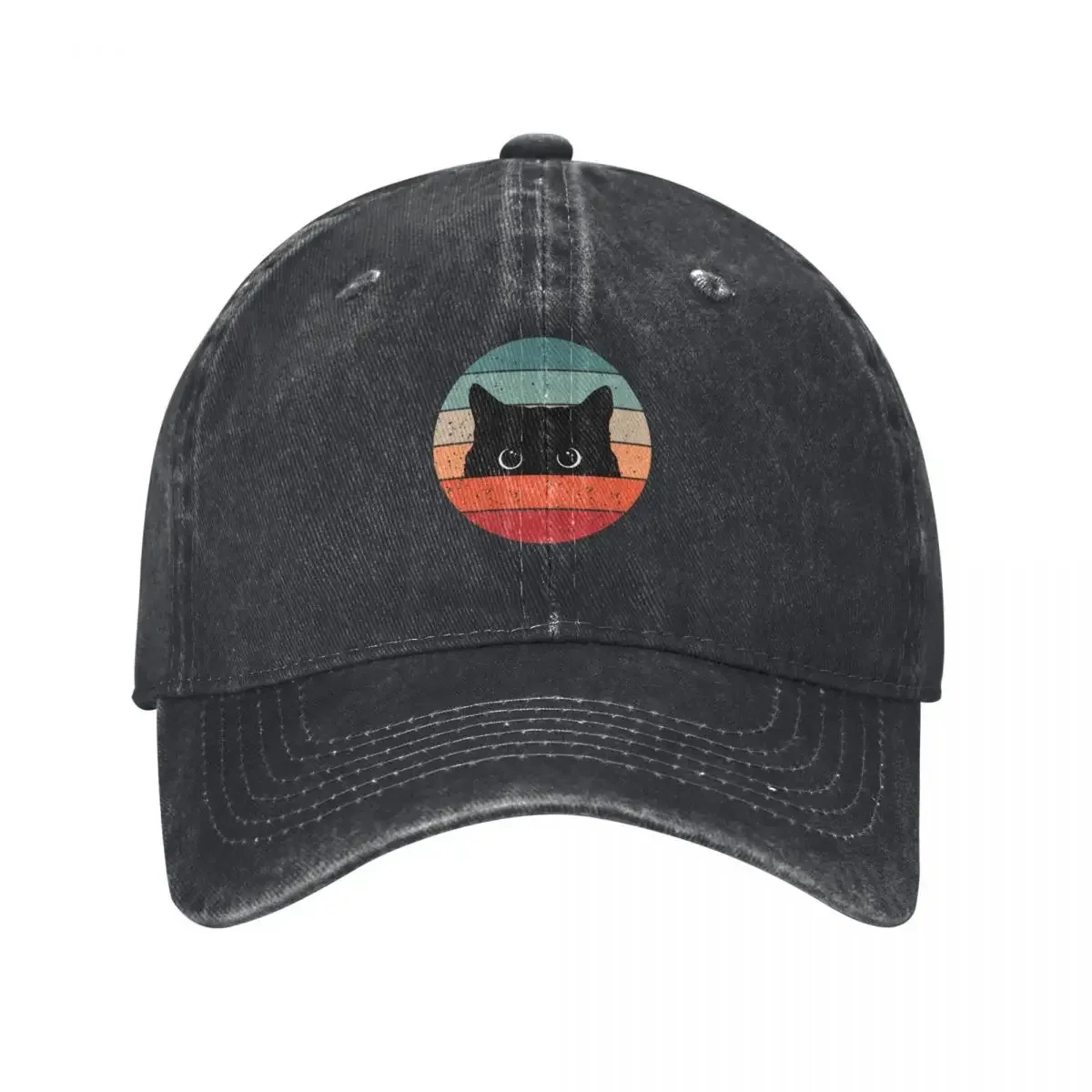 

Black Cat Peeking Vintage Baseball Cap Sun Cap Rugby For Men Women's