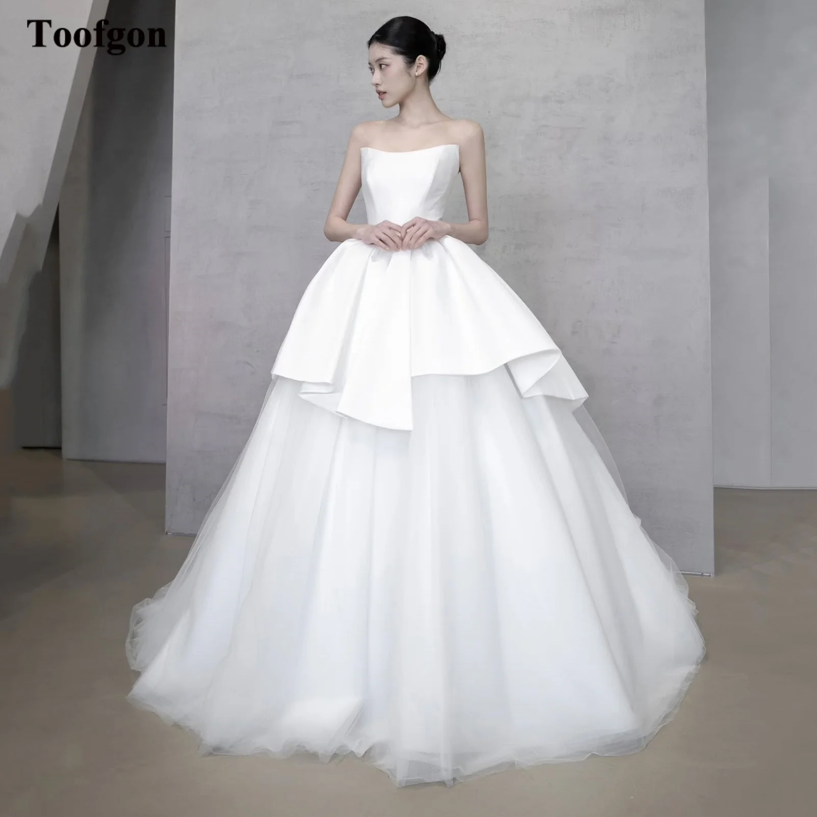 

Свадебные платья Toofgon A-Line в корейском стиле на заказ, из тюля и атласа, длинные свадебные платья, платья для фотосессий невесты, вечерние платья для торжеств 2026