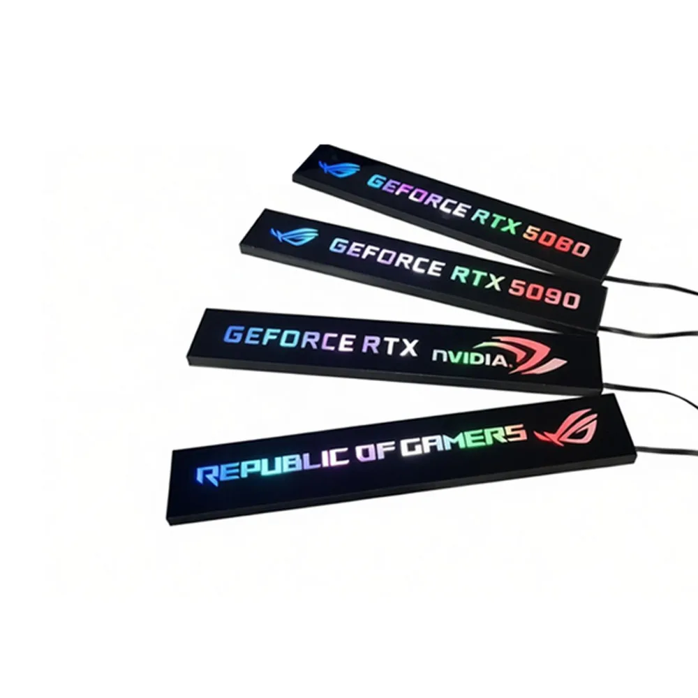 5090 GPU Side Lighting Panel Customizable ARGB 5V 3PIN Graphics Card Decorative Lightboard RGB AURA SYNC MOD 5080 4090 VGA Plate
