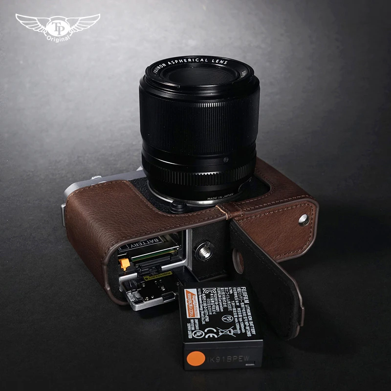 Camera Genuine Leather Camera Half case Cover Bag for Fujifilm X-E4