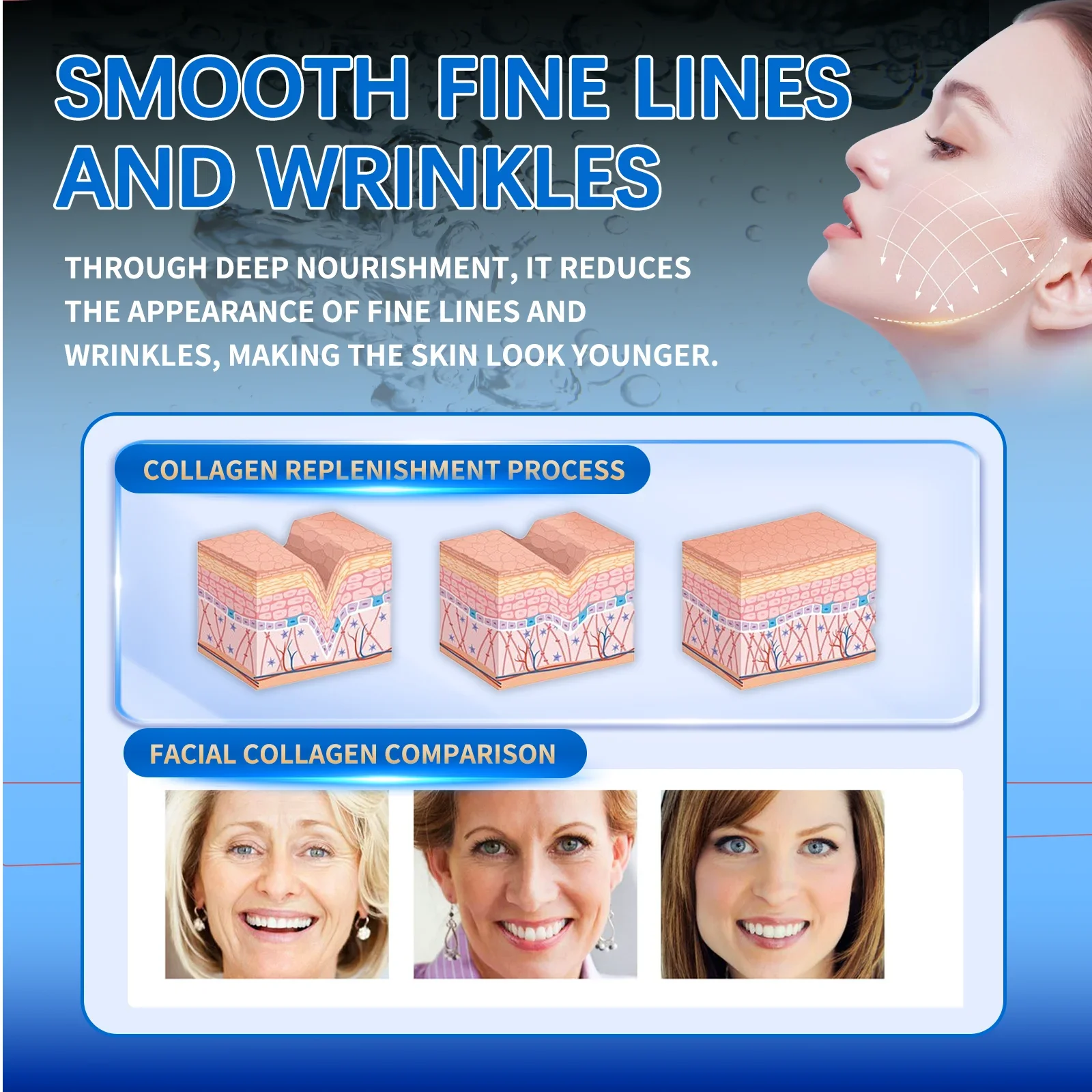 100 جرام قناع حمض الهيالورونيك مسحوق ترطيب تنعيم سطع المغذيات تغذي تحسين الجلد الجاف قناع الوجه العناية بالبشرة #3