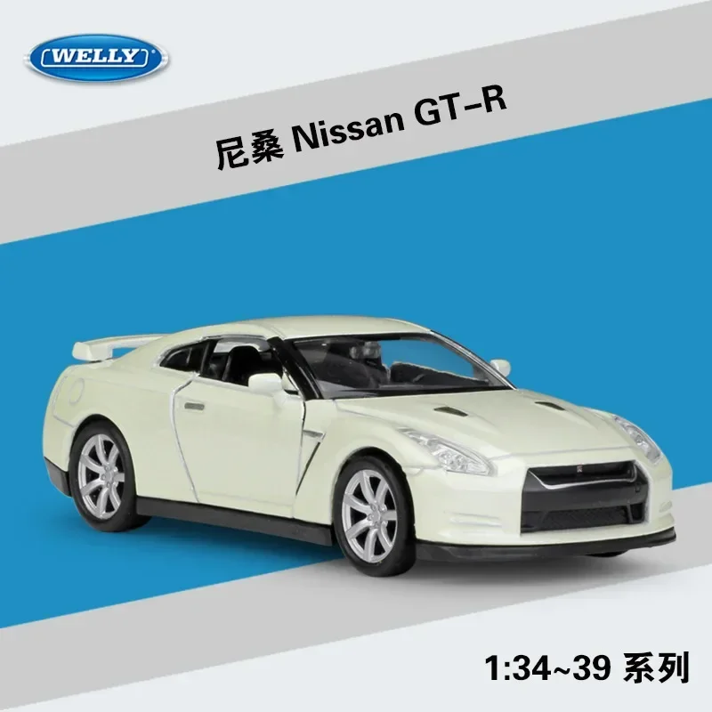 WELLY 1:36 Nissan GT-R Toy Diecast Vehicle Model Super Pull Back Car Educational Collection Gift For Children BD6