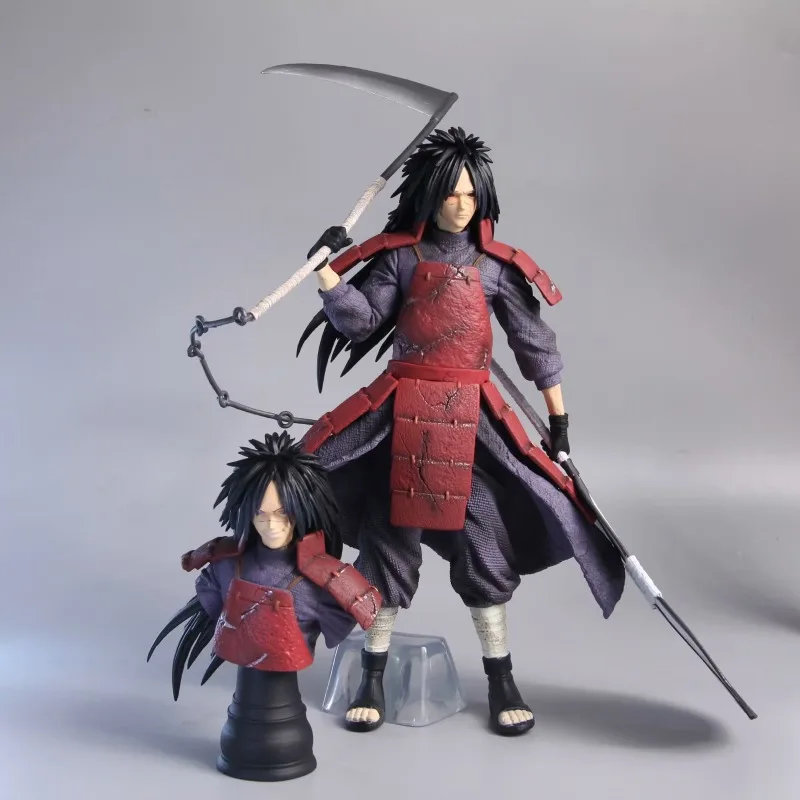 

Anime NARUTO Uchiha Madara Uchiha Sasuke Double Head Standing Posture Statue PVC Action Figure Collectible Model Toy Boxed