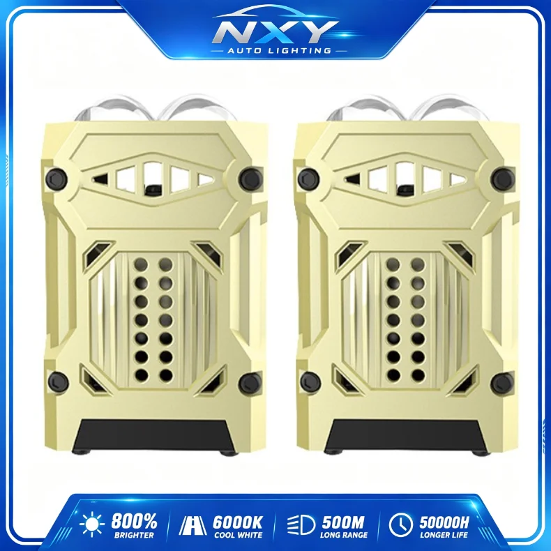 NXY M82 1.8 Inch LED Bi Laser Projector Lens Matrix Car Headlight Dual Beam Focus High Low Retrofit Kit Universal Auto Upgrade