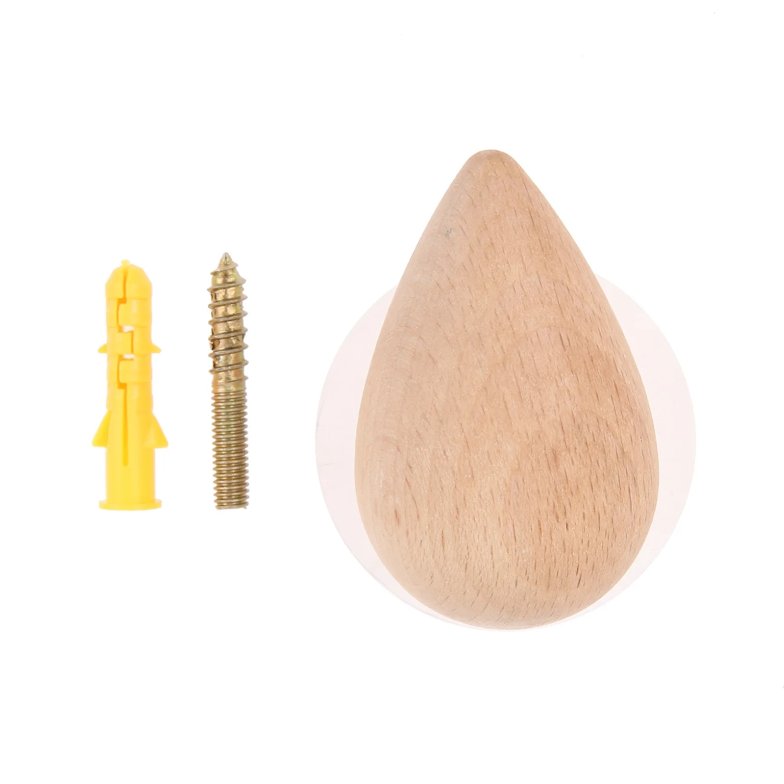 ปฏิบัติ Water Drop Shape ตะขอไม้ Wall แขวนหมวกตะขอเดี่ยวสำหรับแขวนตกแต่งห้อง Elegant Design