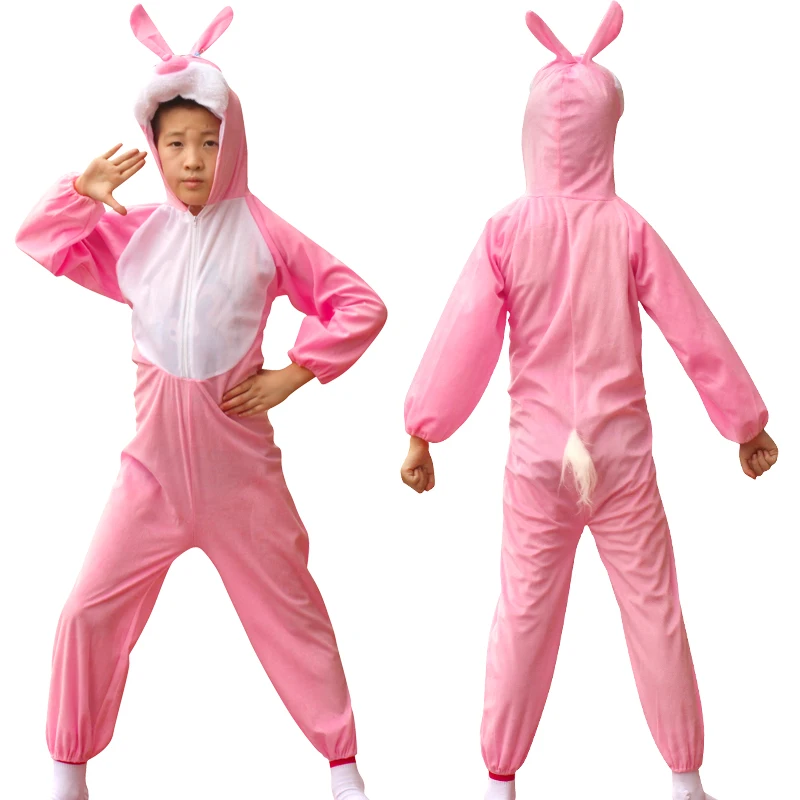Children Kids Animal Costume Cosplay Rabbit Cow Halloween Animals Costumes Jumpsuit for Boy Girl