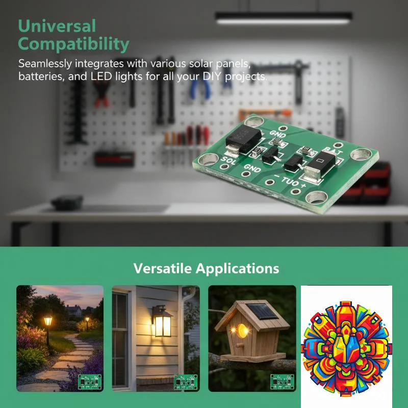 Smart Solar PCB Controller 3.2V 3.7V 6V 12V 1A Light Control Module for Outdoor Lawn Garden Lighting