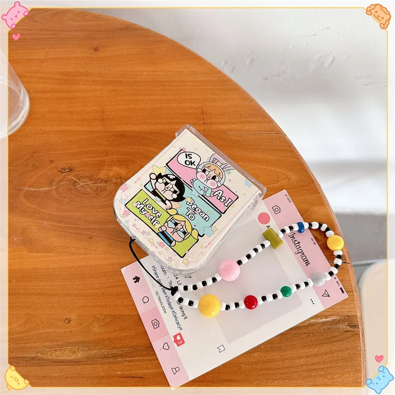 Cartoon Crying Girl Phone Case for Samsung Galaxy Z Flip 6 5 4 3 Protective Back Cover for ZFlip4 ZFlip5 ZFlip6 Case Shell