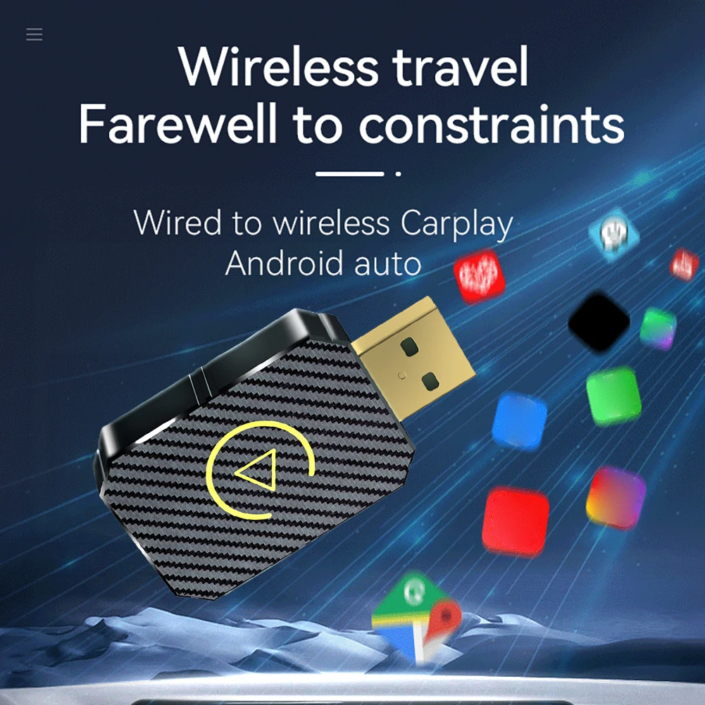 Wired To Wireless Carplay & Android Auto Adapter Auto Connect USB Plug and Play for Cars with OEM Wired CarPlay Android Auto