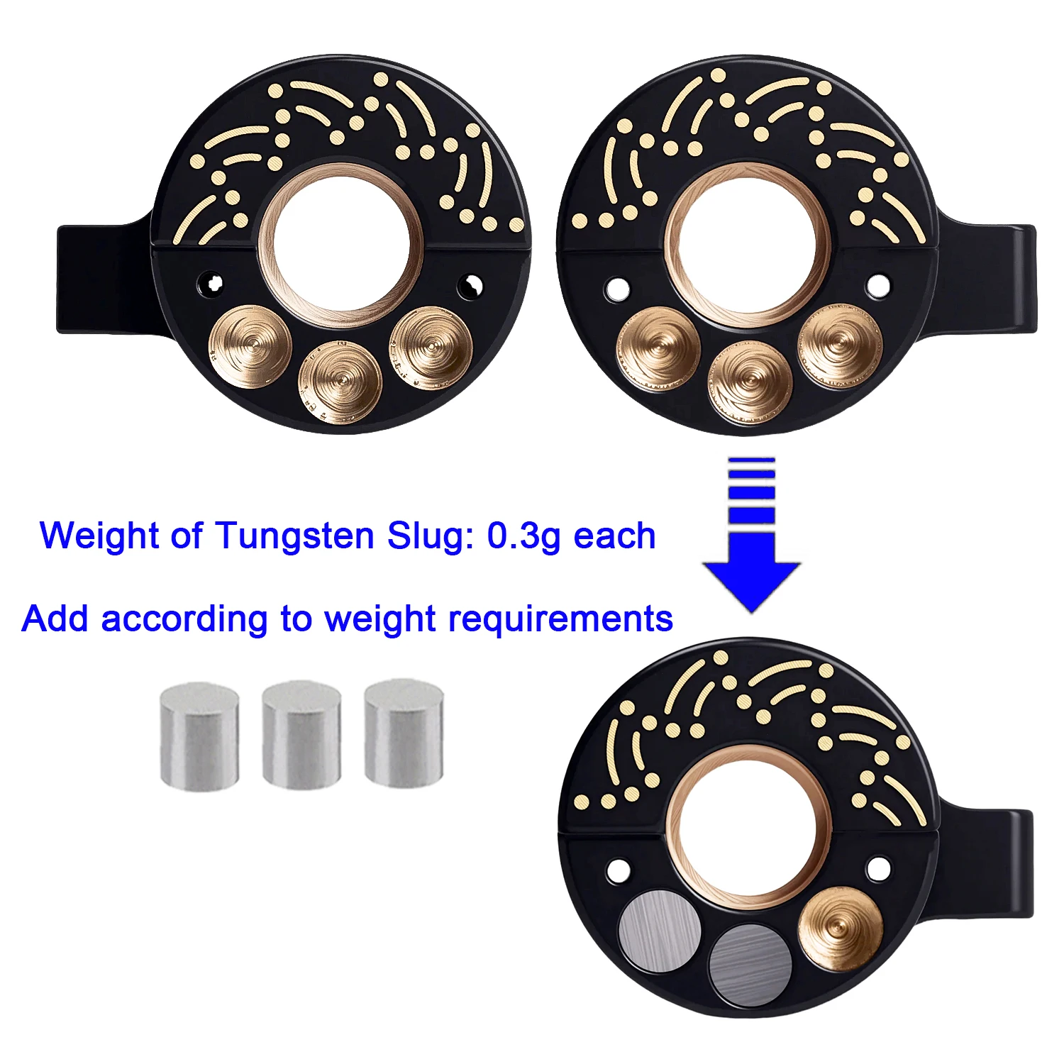 TCRC Brass Front Steering Knuckles w/ Adjustable Tungsten Slugs,14g/pair for Axial SCX30 1/30 RC Crawler Car Upgrades