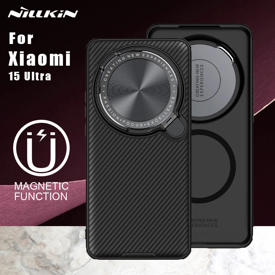 Für Xiaomi Mi 15 Ultra 5G Magnetische Hülle Nillkin Camshield Prop Kameraschutz mit Ständer, stoßfeste Rückseite