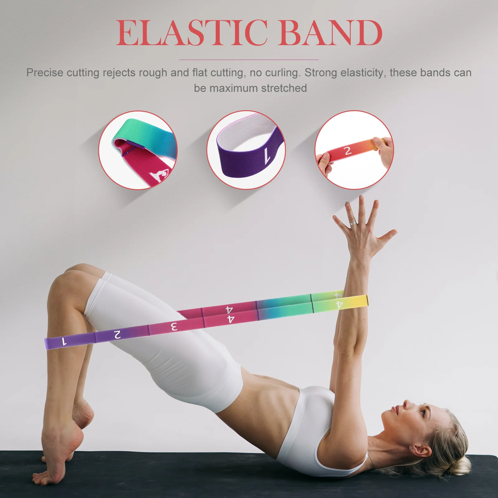

Premium Multipurpose Fitness Bands for Hips Backs Arms Legs Belly Workout and Deep Stretches Resistance Band Elastic Band