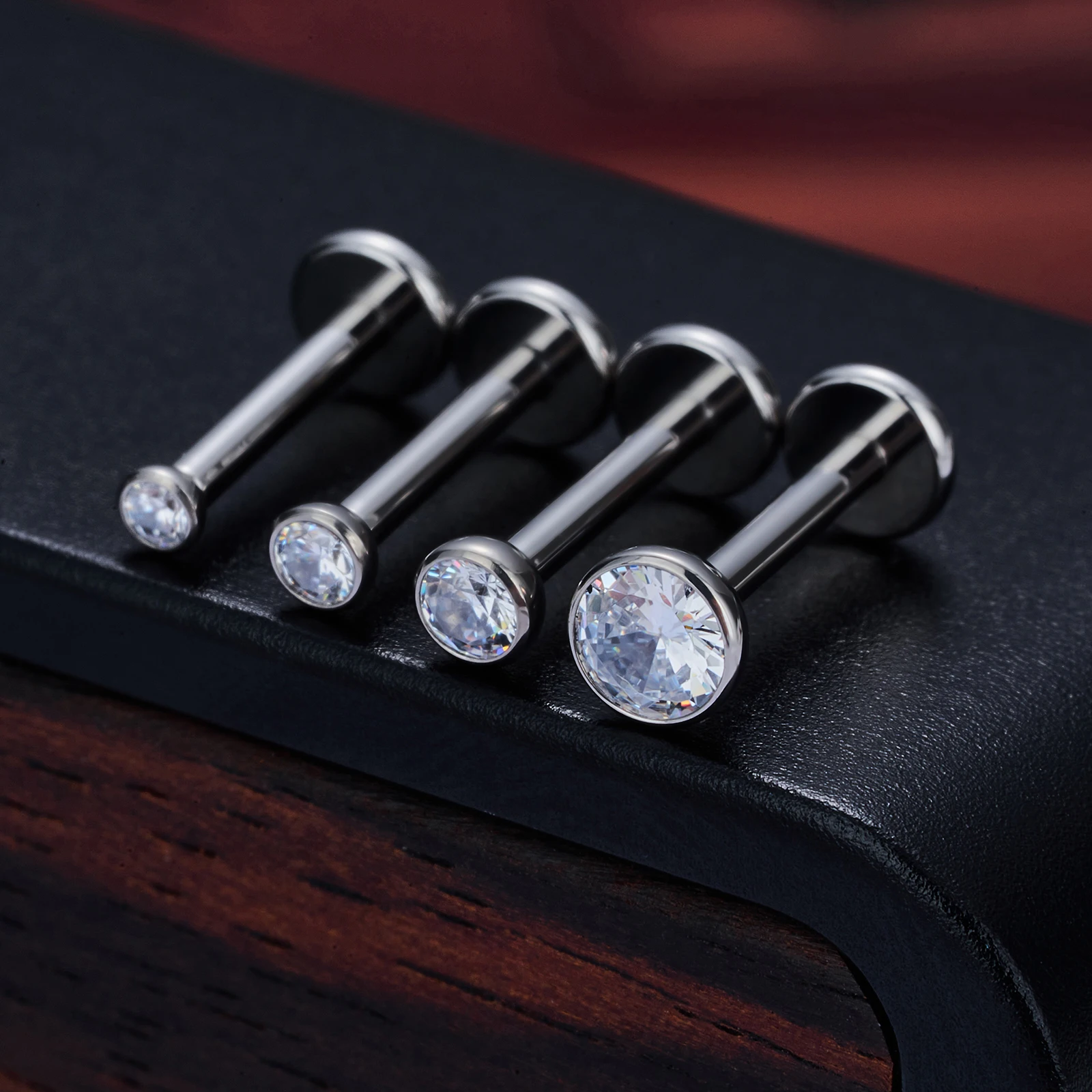 10/50PCS G23 Titanium Insertion Lip Nail Ear Cartilage Nail Classic Vacuum Plating Perforated Jewelry Ear Nail Nose Nail
