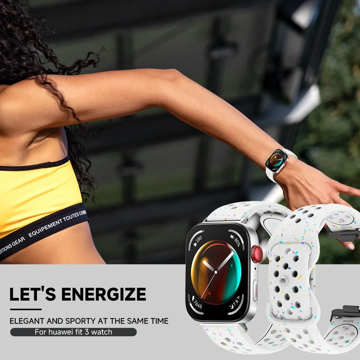 Cinturino sportivo in silicone per Huawei Watch Fit 3 2 1 cinturino modello timbro Correas braccialetto morbido per Huawei Watch Fit3/2/1 accessori