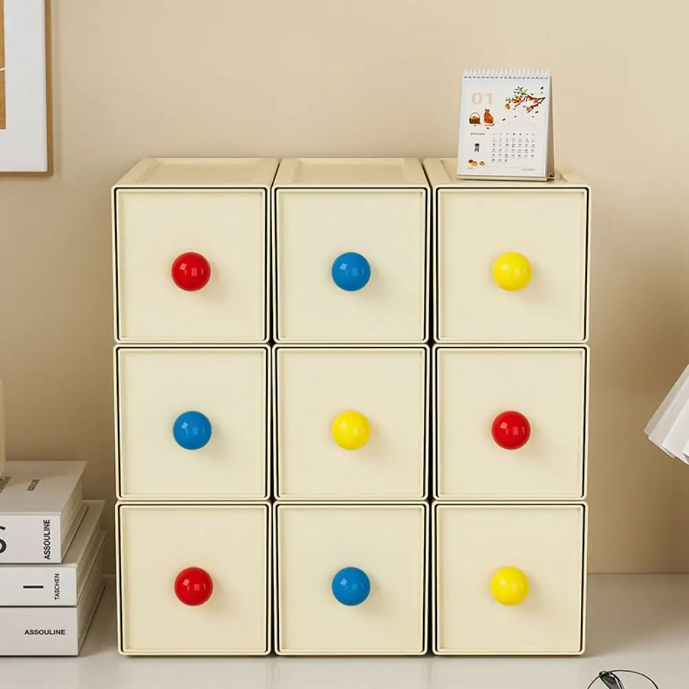 

Large Capacity Desk Organizer Box Stackable Space Saving Drawer Style Storage Box Dust-proof Plastic Stationery Storage Rack