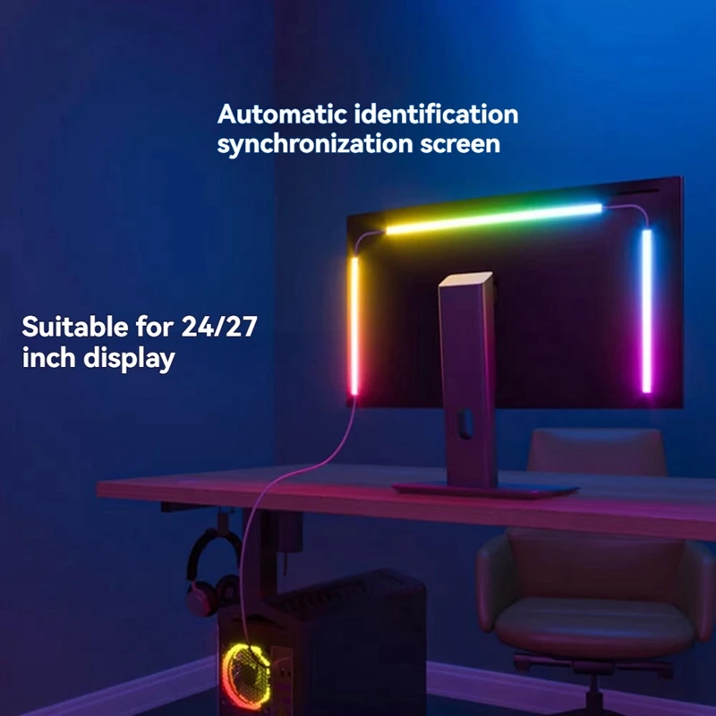 ABNO-Gaming Light Strip Monitor Retroilluminazione RGB Sincronizzazione colore Striscia luminosa Controllo intelligente Display Sincronizzazione PC Atmosfera Schermo Lampada fai da te
