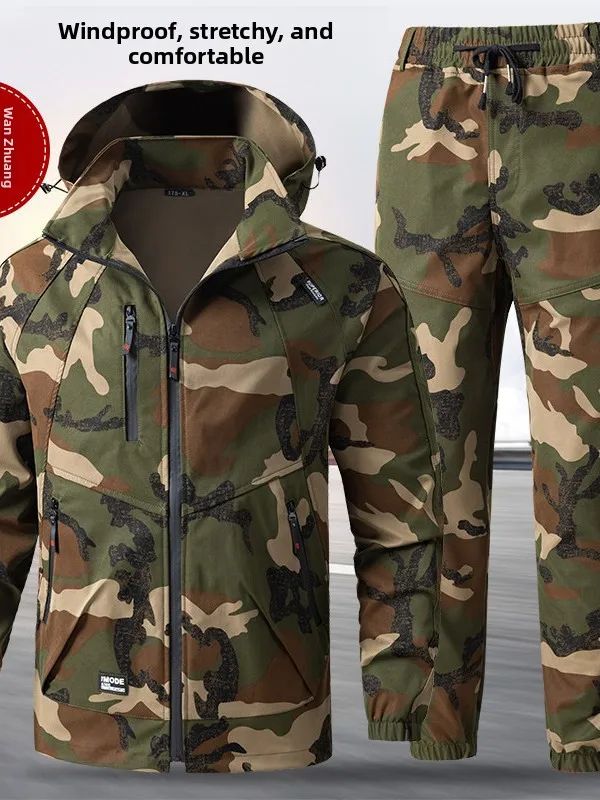 

Spring Autumn Men's Workwear Elastic Loose Outdoor Labor Protection Suit Waterproof Wear Resistant Upper And Lower Garments