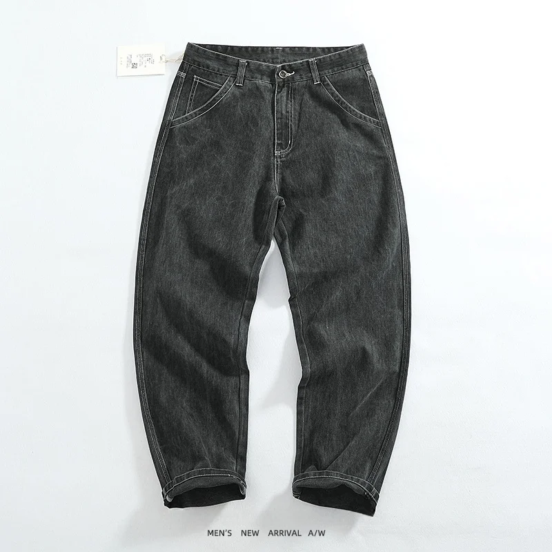 

Retro American Waed Loose Straight Leg Men's Thi Workwear Pants Faionable Urban Sle Long Trousers Youth Autumn Winter