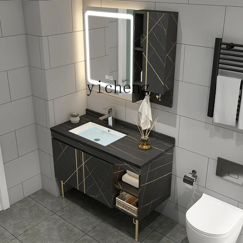 

Light Luxury and Simplicity Smart Solid Wood Bathroom Cabinet Bathroom Table Wash Basin Cabinet