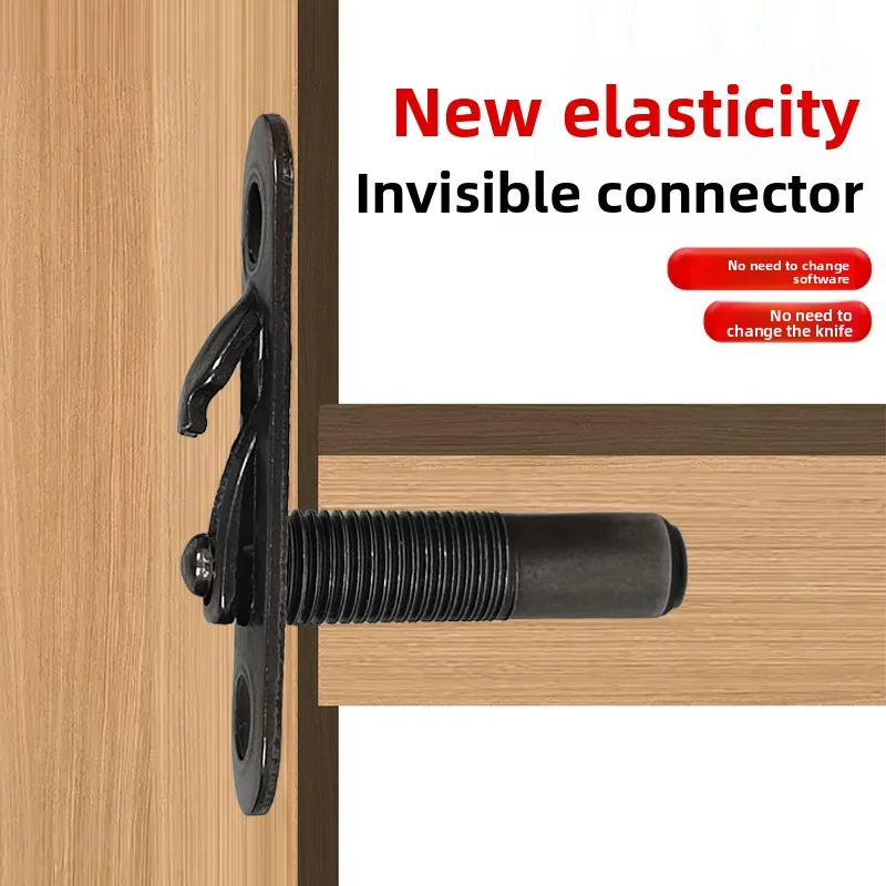 Hidden No Drill Shelf Support Buckle, Spring Push-in Cabinet Wardrobe Connector Furniture Fitting
