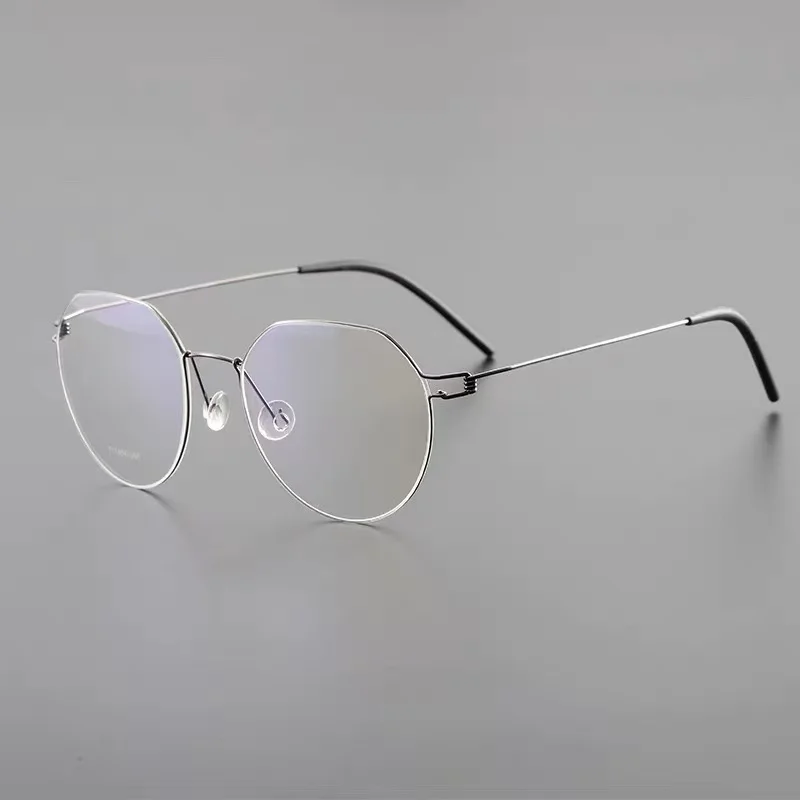 

New Air Pure Titanium Round Oval Men Glasses Frame Fashion Women Denmark Brand Eyeglasses Ultralight Design Fine Spectacle Frame