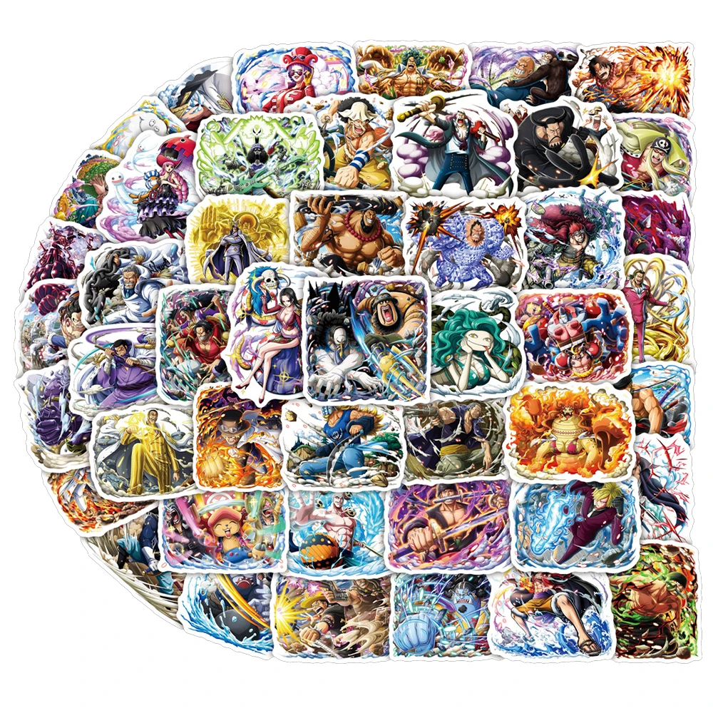 

10/30/60pcs Cartoon ONE PIECE Anime Stickers for Kid Toy Decals DIY Motorcycle Luggage Laptop Stationery Cool Decoration Sticker