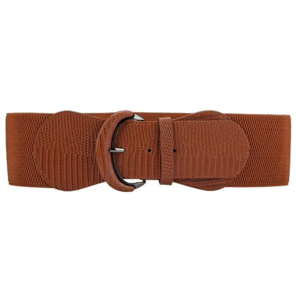 Luxury PU Stretchy Cummerbunds Cloth High Waist Female Waistband Dress Girdle Elastic Wide Waist Belt Corset