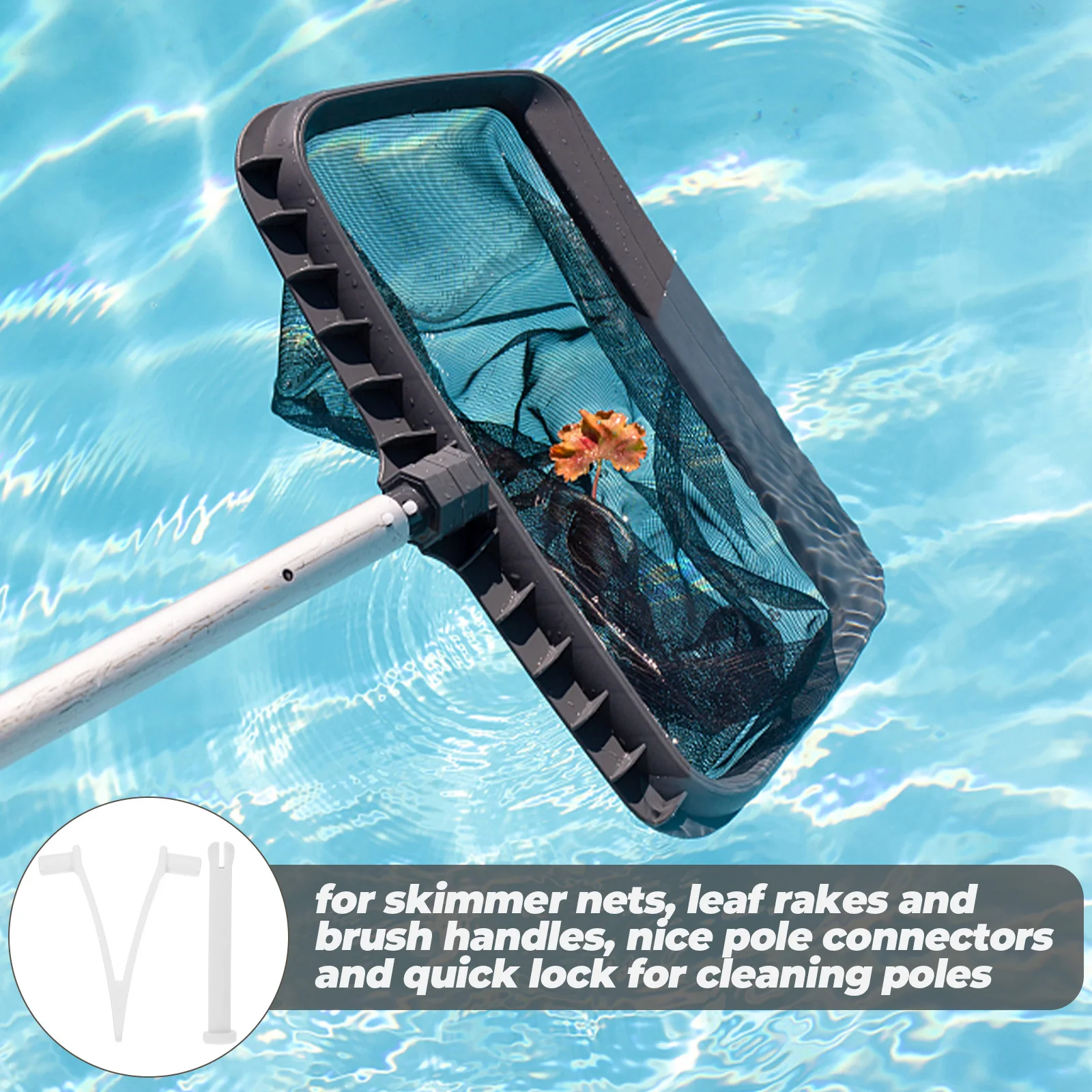 

5 Sets Pool V Clips Plastic Attachment for Cleaning Handle Locking Pins Supplies Durable Long Lasting Fit Standard Poles Skimmer