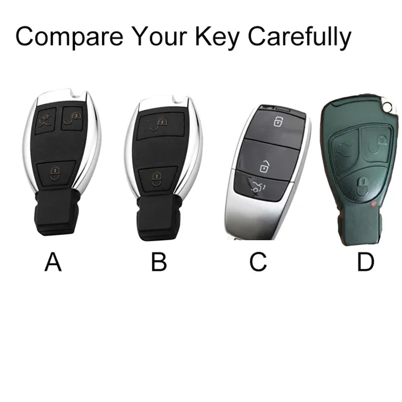 Leather Car Key Cover For Mercedes Benz  C260 W203 W204 W211 CLK B C E ML S CLK CL Class AMG Smart Remote Fob Protector Case