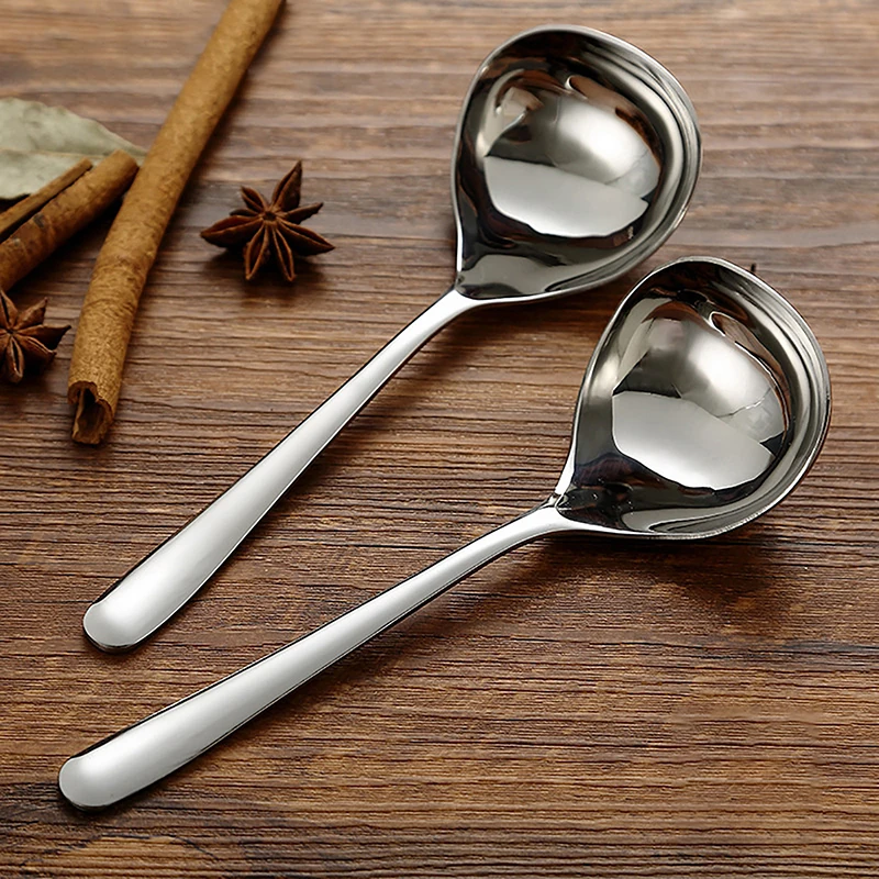 1Pc Stainless Steel Spoon Long Handle Tablespoons New Pot Soup Ladle Ramen Noodles Scoop Kitchen Tableware Cooking Utensils...