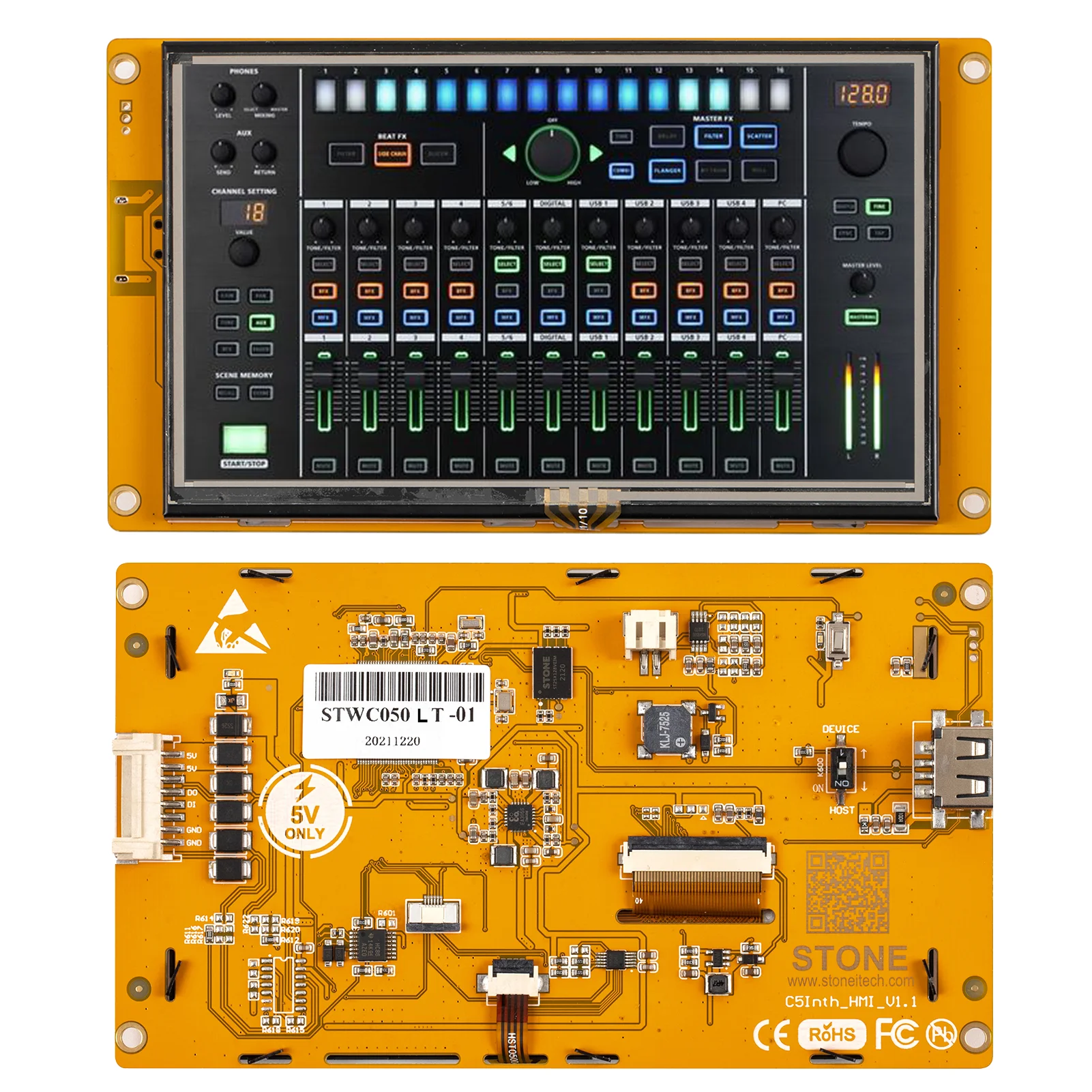 SCBRHMI TFT 5.0’’ Intelligent LCD Touch Display With Brand-new Hardware Features