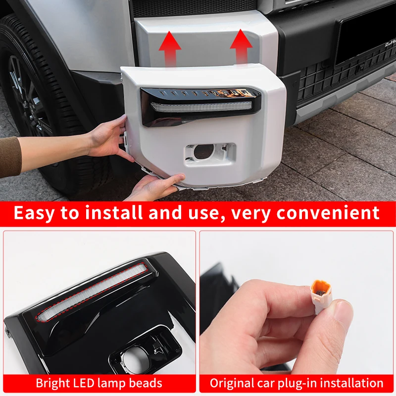 For Toyota Land Cruiser 250 2024 2025 Prado LC250  Front Bumper LED DRL Light Waterproof Dynamic Sequential Lighting Accessories