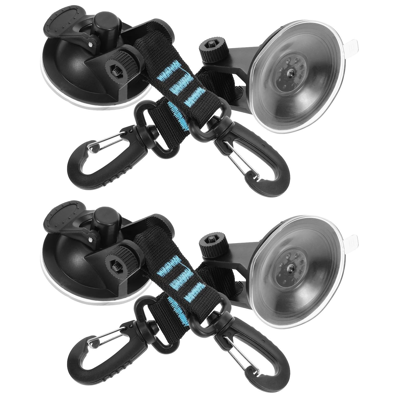 

4pcs Black Suction Cup Hooks for Camping Tent Heavy Duty Outdoor Decor Rubber Portable Carabiner Punch Free Hooks