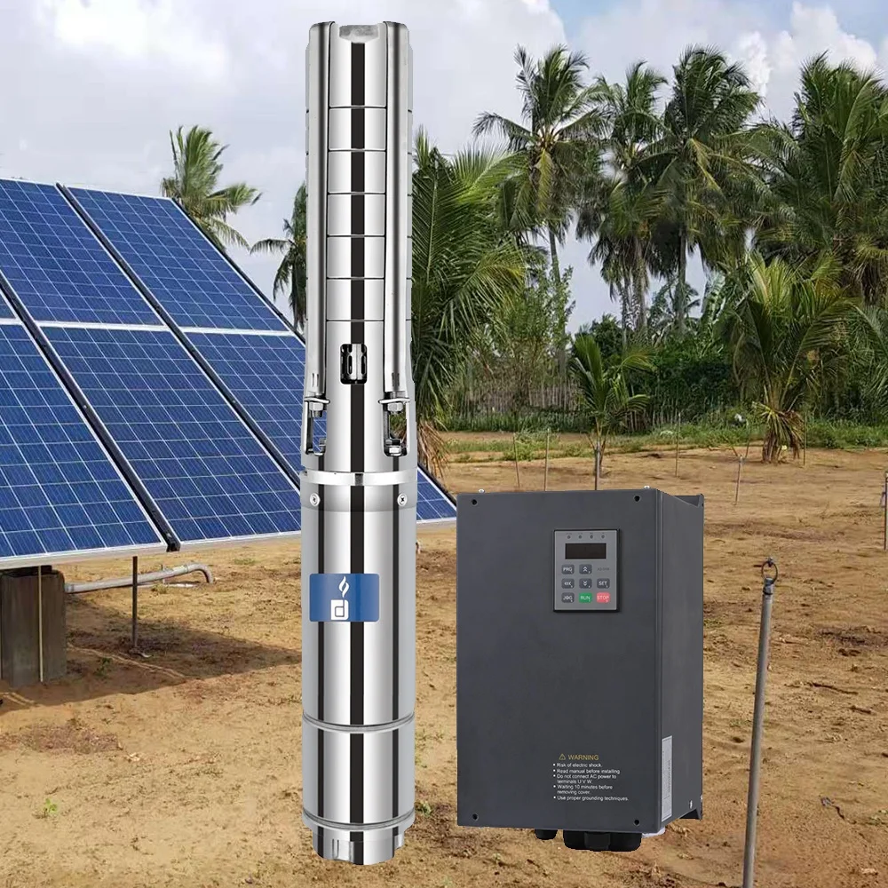 4000 واط 70 م 3 / ساعة 6 بوصة تدفق كبير متعدد المراحل تيار مستمر تعمل بالطاقة الشمسية مضخة مياه للري #5