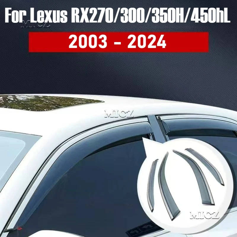 For Lexus RX270/300/350H/450hL 2003 2004 - 2024 Window Visor Vent Shade Rain Sun Guard Deflector Awnings Shelters Covers Covers